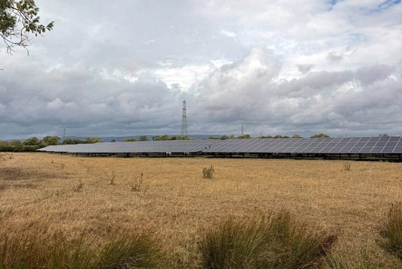 Gwent Levels solar panels in field